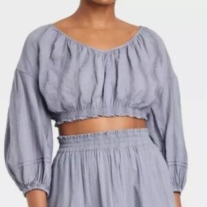 Universal Thread Gray Long Sleeve Crop Top / Blouse  women’s M
